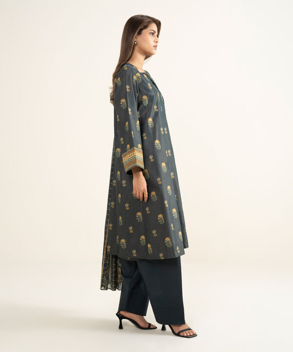 3 Piece - Printed Zari Lawn Suit