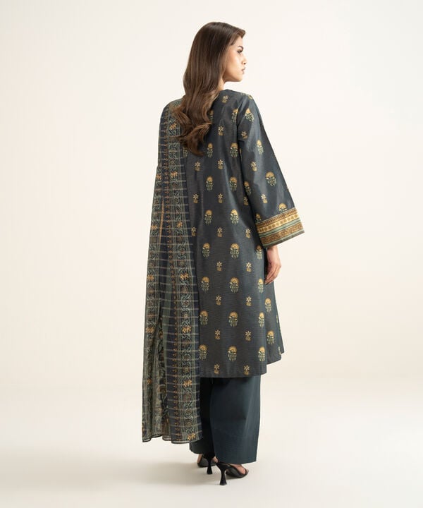 3 Piece - Printed Zari Lawn Suit
