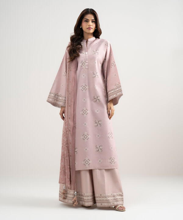 3 Piece - Printed Zari Lawn Suit