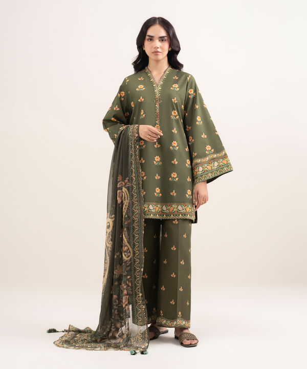 3 Piece - Printed Lawn Suit