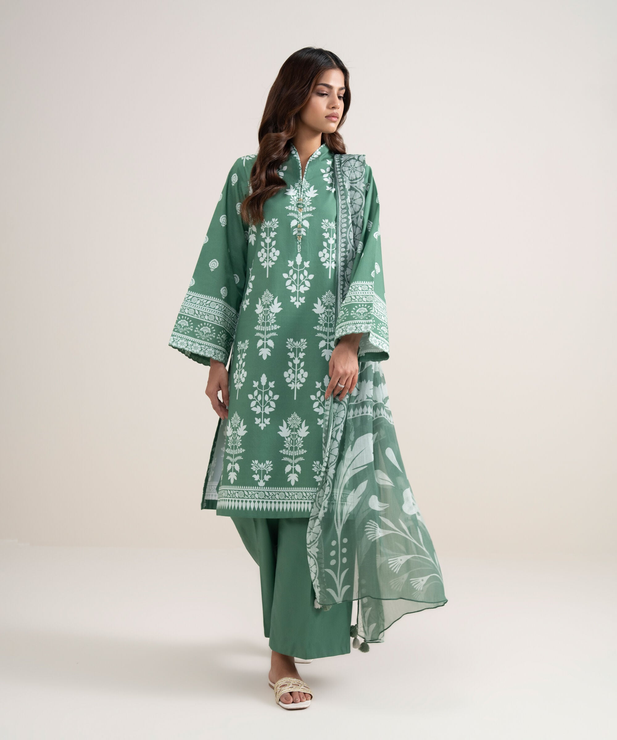 3 Piece - Printed Lawn Suit
