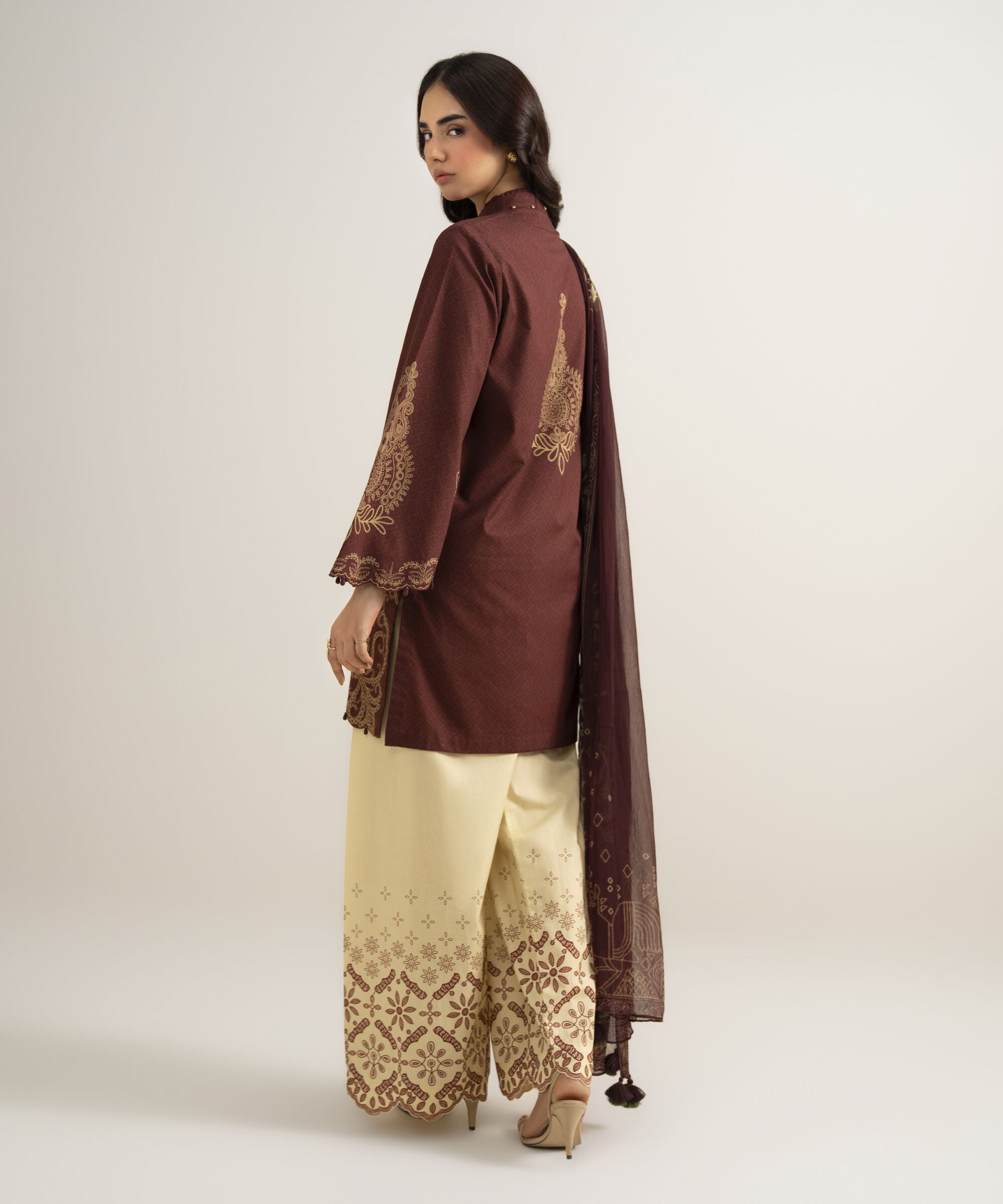 3 Piece - Printed Cotton Suit 3PDYS26V7104