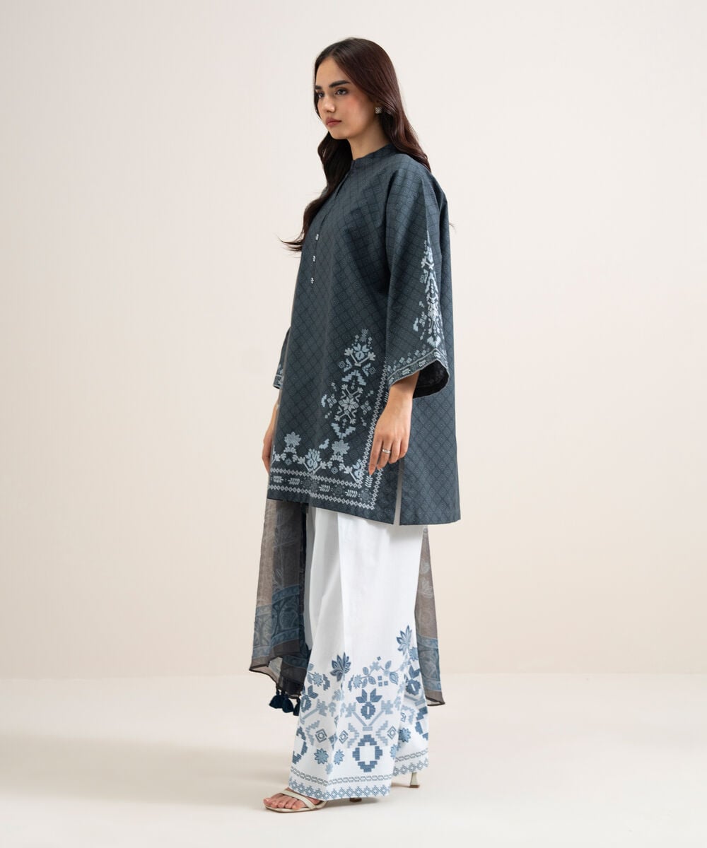 3 Piece - Printed Cotton Suit 3PDYS26V7105