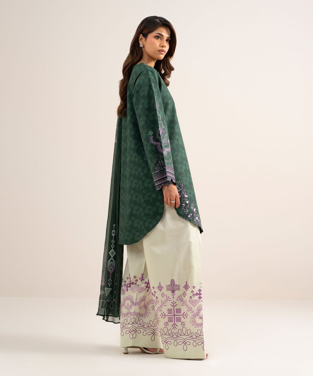 3 Piece - Printed Cotton Suit 3PDYS26V7106