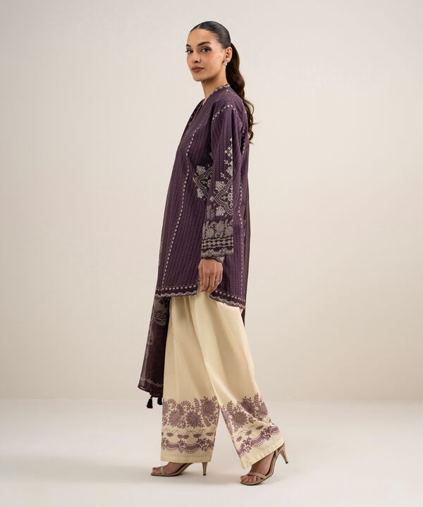 3 Piece - Printed Cotton Suit