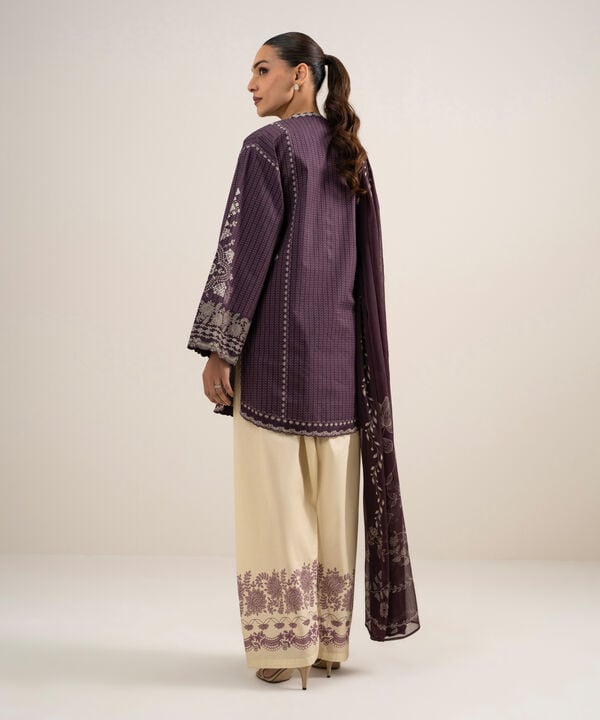 3 Piece - Printed Cotton Suit