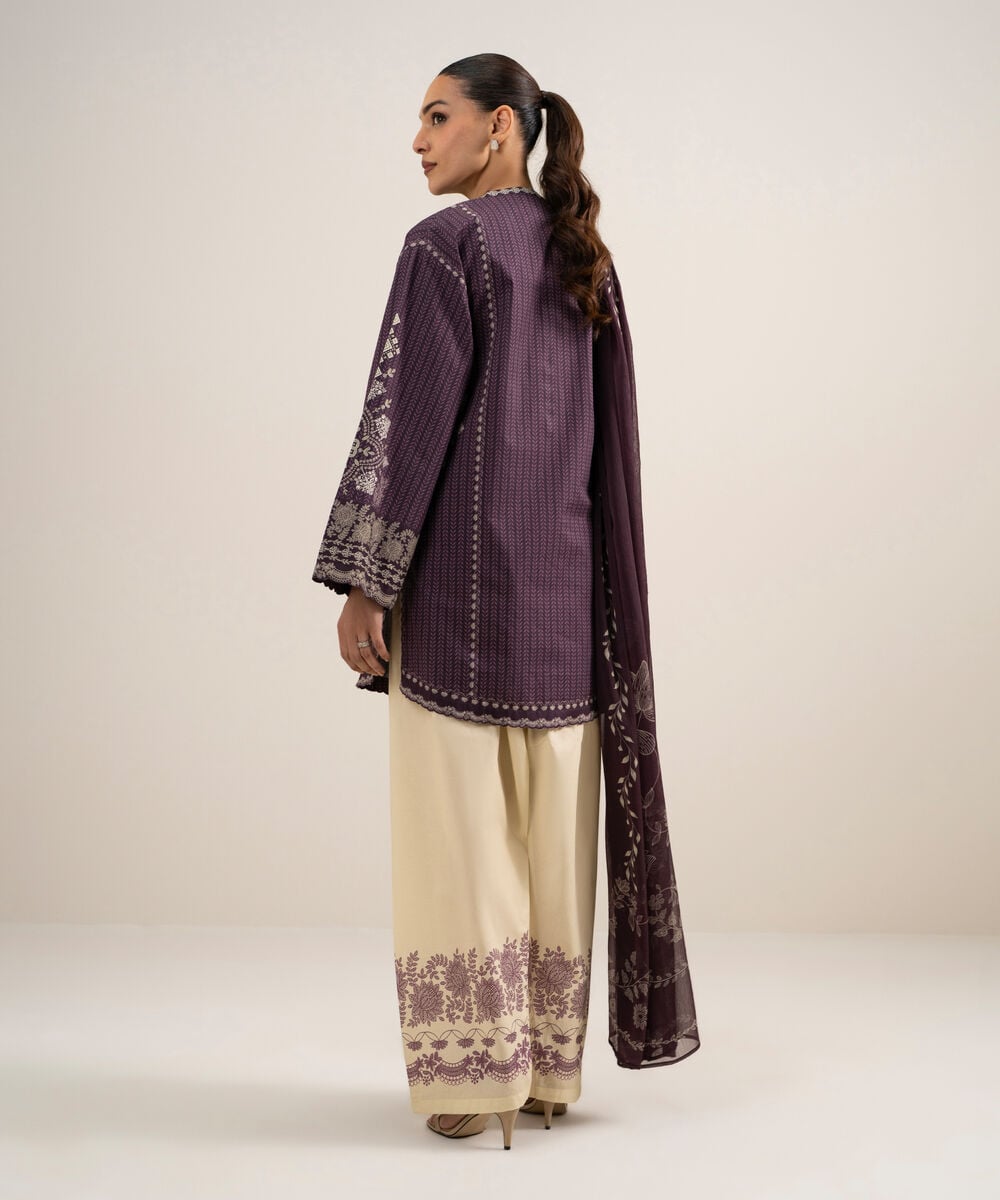3 Piece - Printed Cotton Suit 3PDYS26V7107