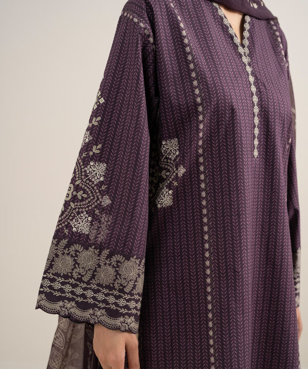 3 Piece - Printed Cotton Suit