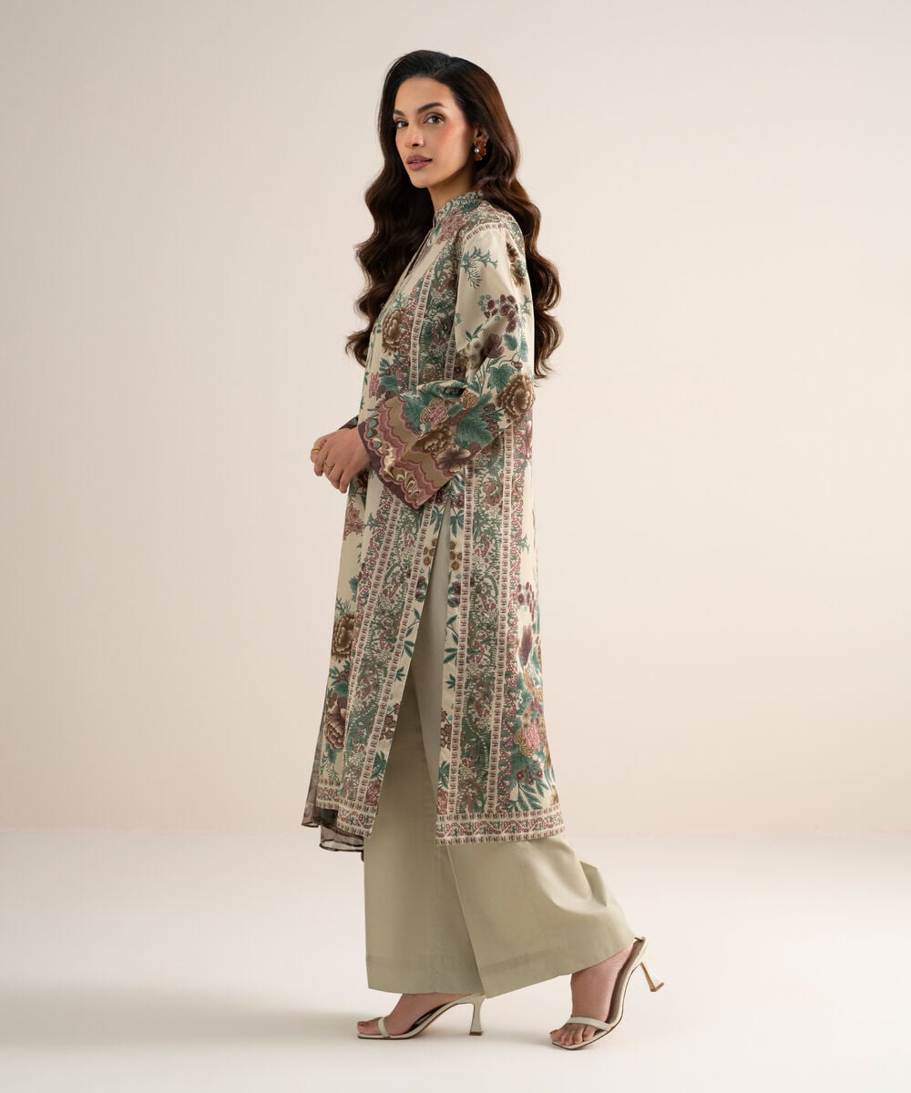 3 Piece - Printed Cotton Suit 3PDYS26V7108
