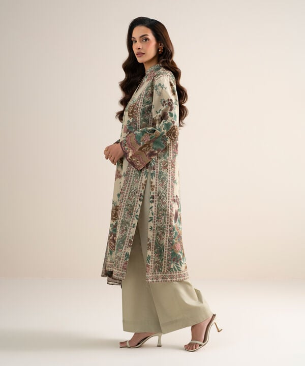 3 Piece - Printed Cotton Suit