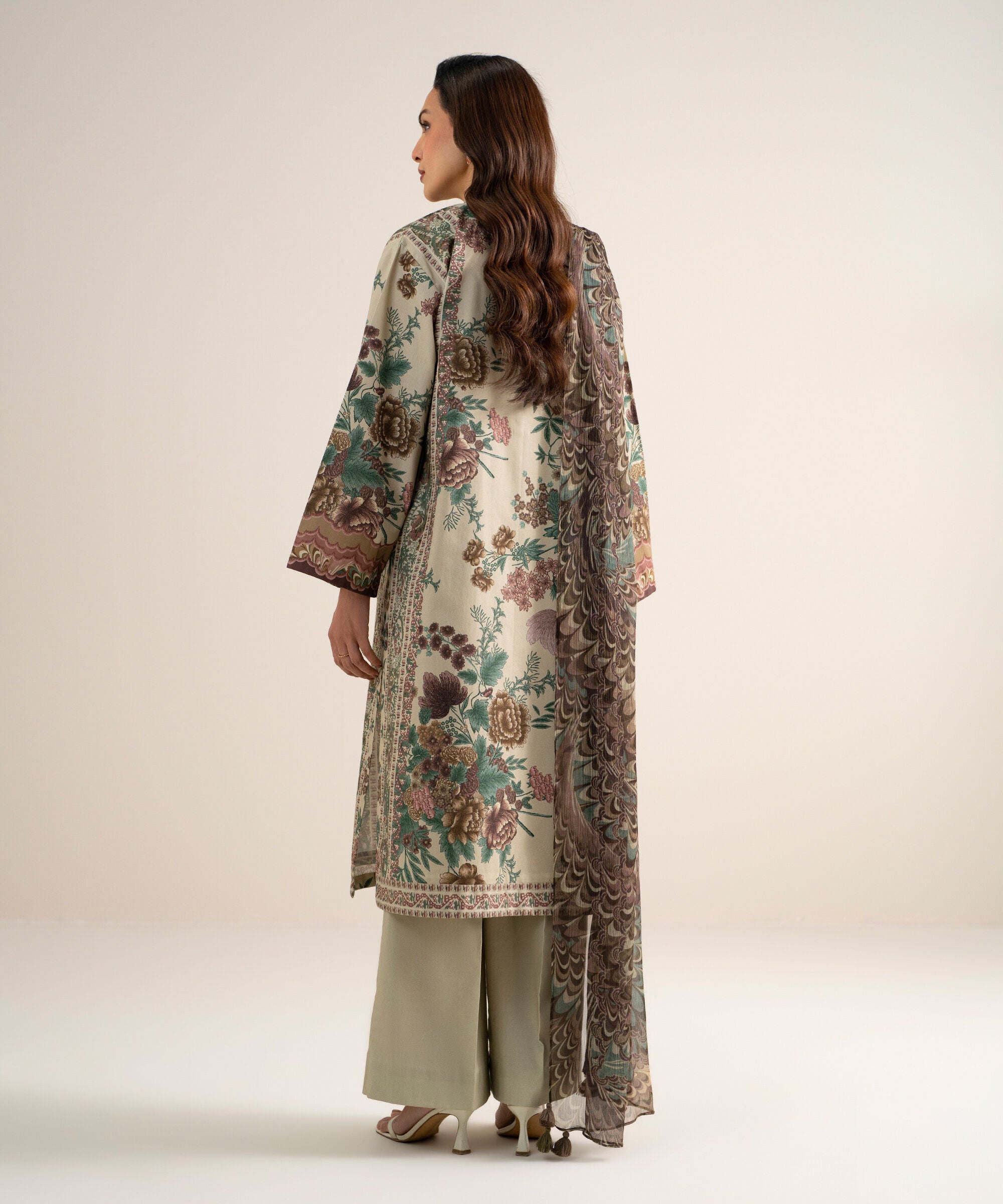 3 Piece - Printed Cotton Suit 3PDYS26V7108