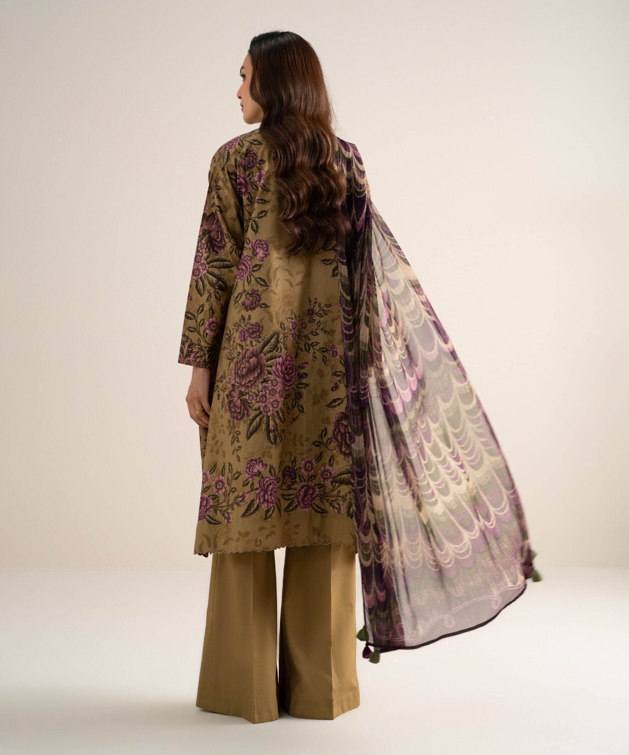 3 Piece - Printed Cotton Suit 3PDYS26V7110