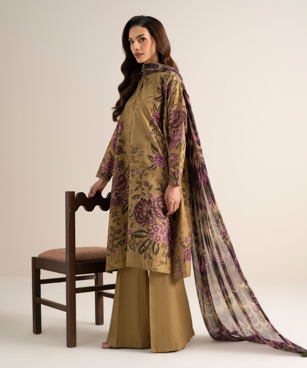 3 Piece - Printed Cotton Suit 3PDYS26V7110