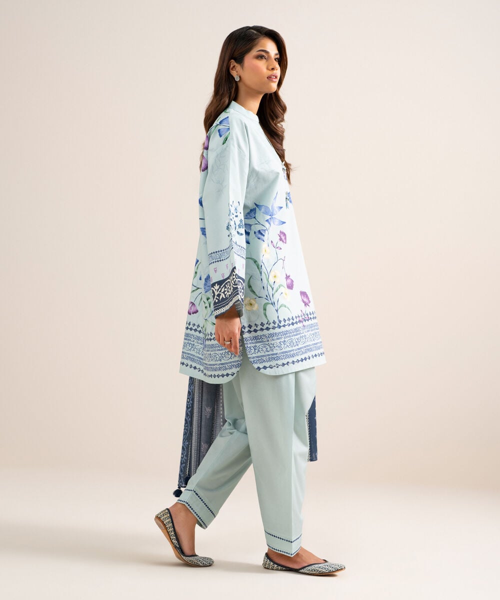 3 Piece - Printed Cotton Suit 3PDYS26V7113
