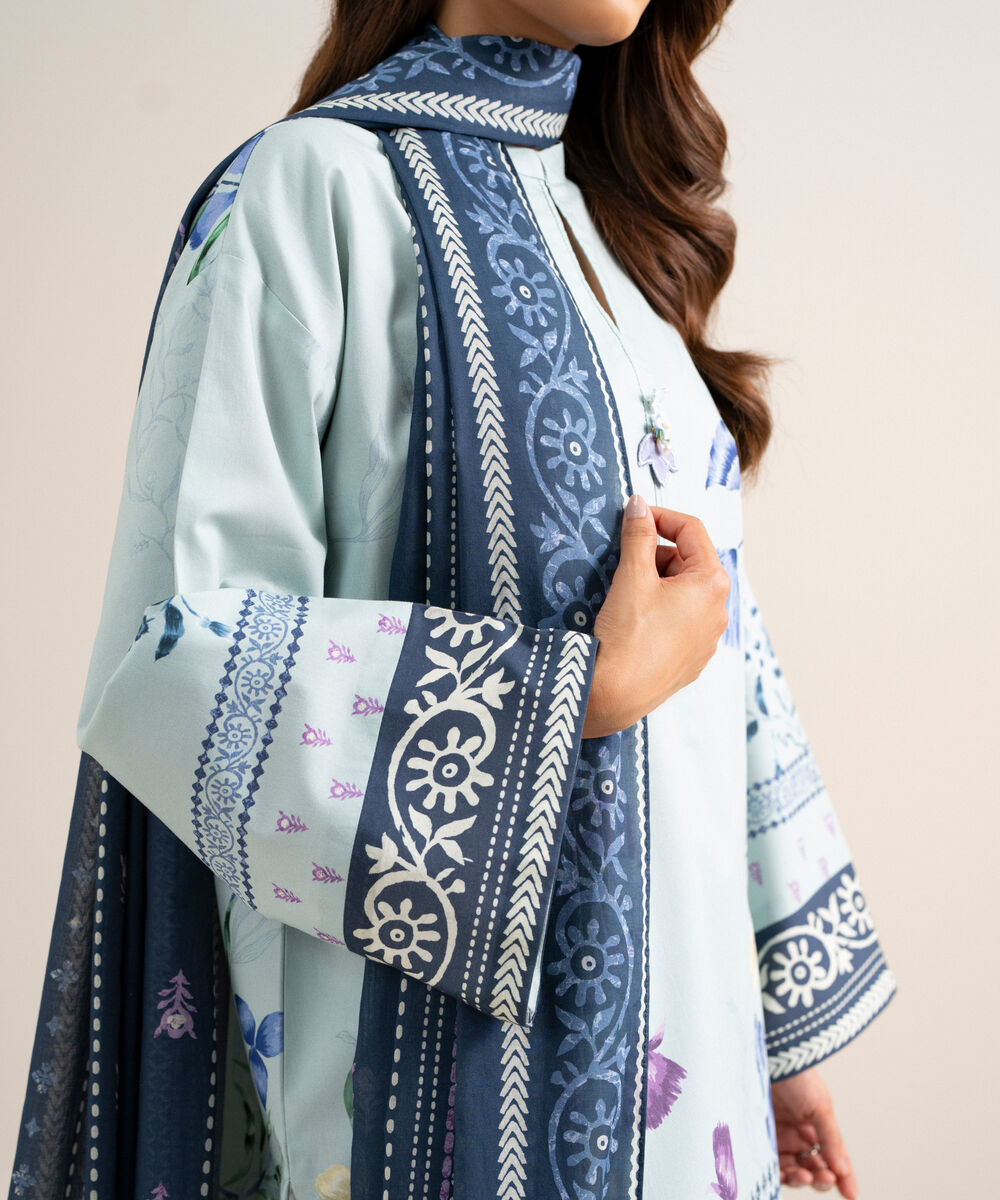3 Piece - Printed Cotton Suit 3PDYS26V7113