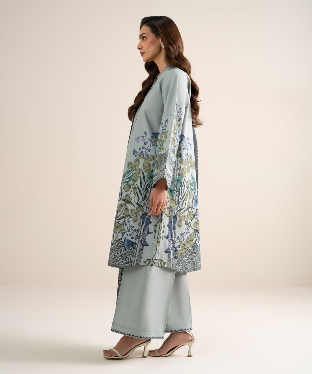 3 Piece - Printed Cotton Suit 3PDYS26V7114