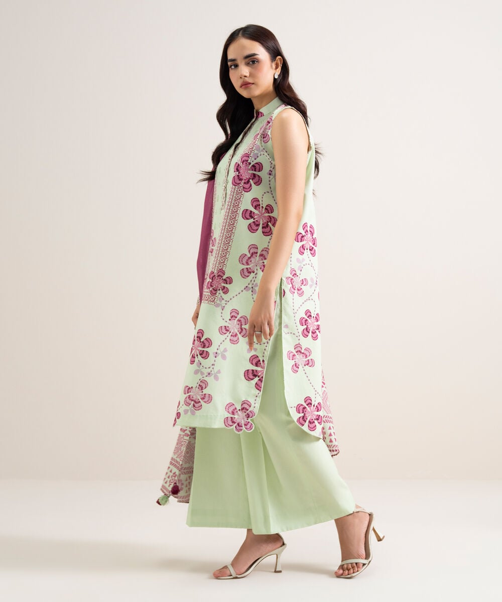 3 Piece - Printed Cotton Suit 3PDYS26V7115