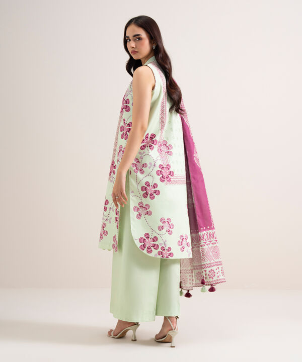 3 Piece - Printed Cotton Suit