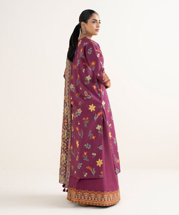 3 Piece - Embroidered Cotton Suit