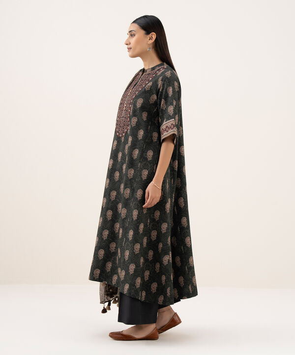 3 Piece - Embroidered Light Linen Suit