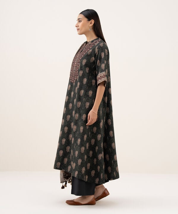 3 Piece - Embroidered Light Linen Suit