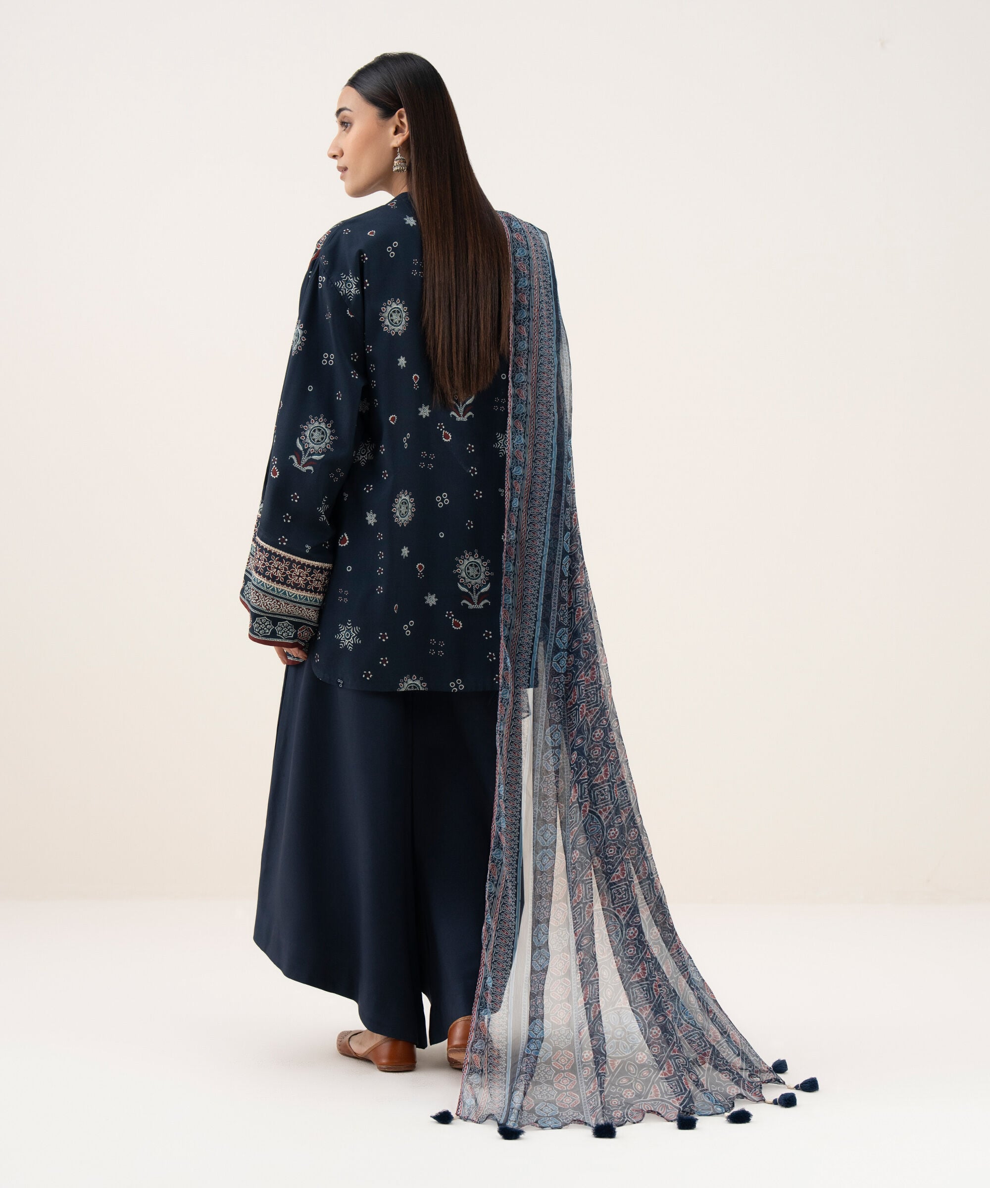 3 Piece - Embroidered Light Linen Suit