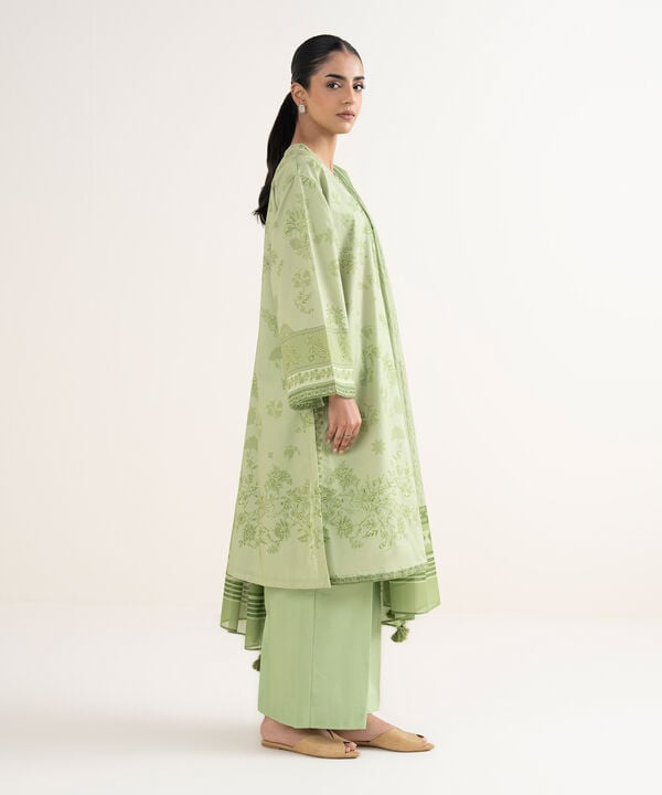 3 Piece - Embroidered Cotton Suit