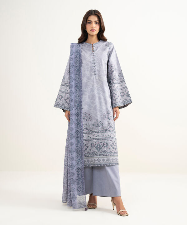 3 Piece - Printed Zari Lawn Suit