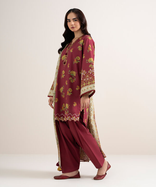 3 Piece - Embroidered Cotton Suit