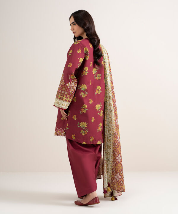 3 Piece - Embroidered Cotton Suit