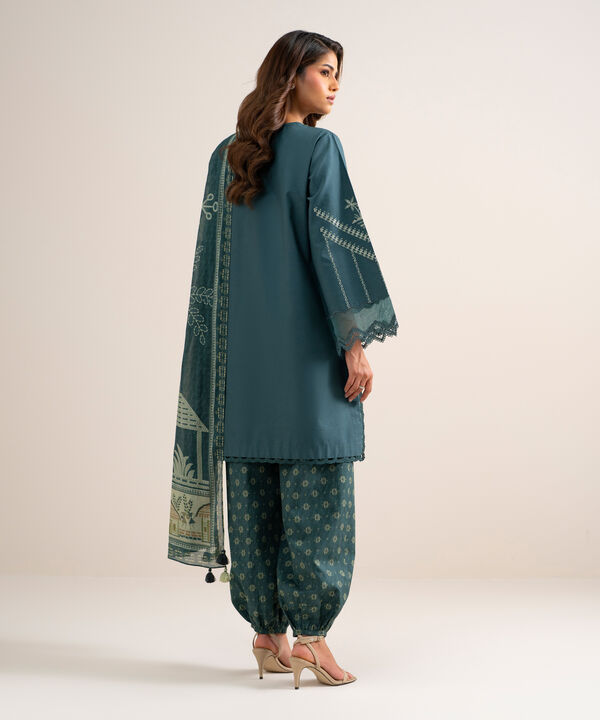3 Piece - Embroidered Cotton Suit