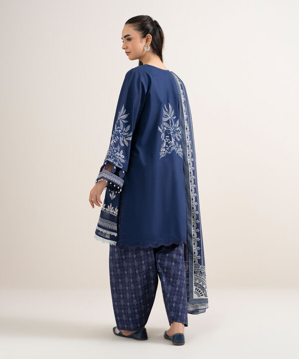 3 Piece - Embroidered Cotton Suit
