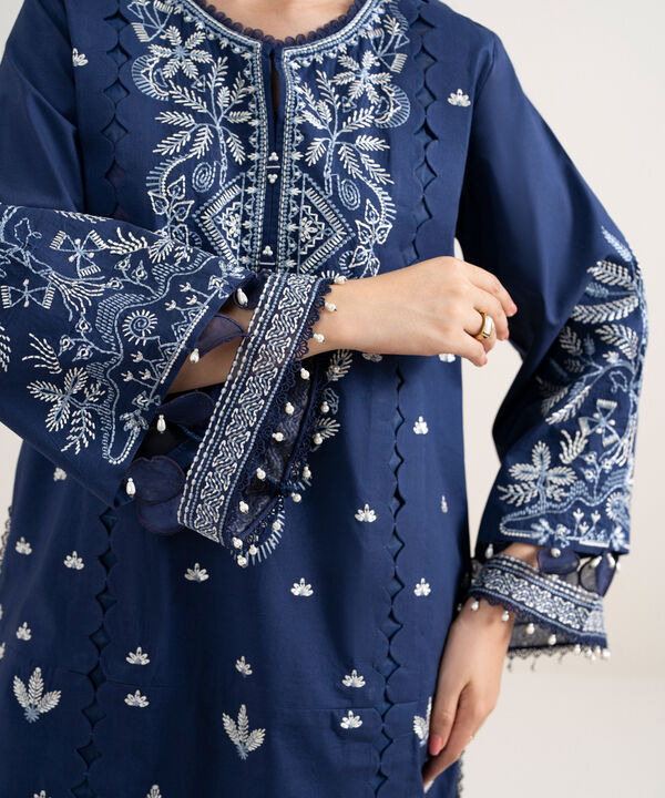 3 Piece - Embroidered Cotton Suit