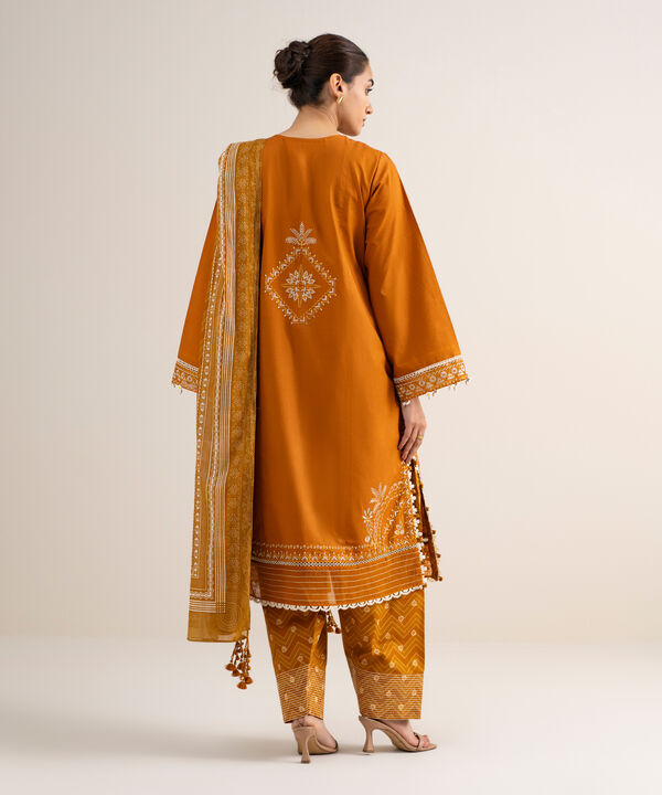 3 Piece - Embroidered Cotton Suit