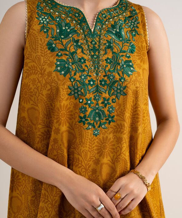 3 Piece - Embroidered Cotton Suit