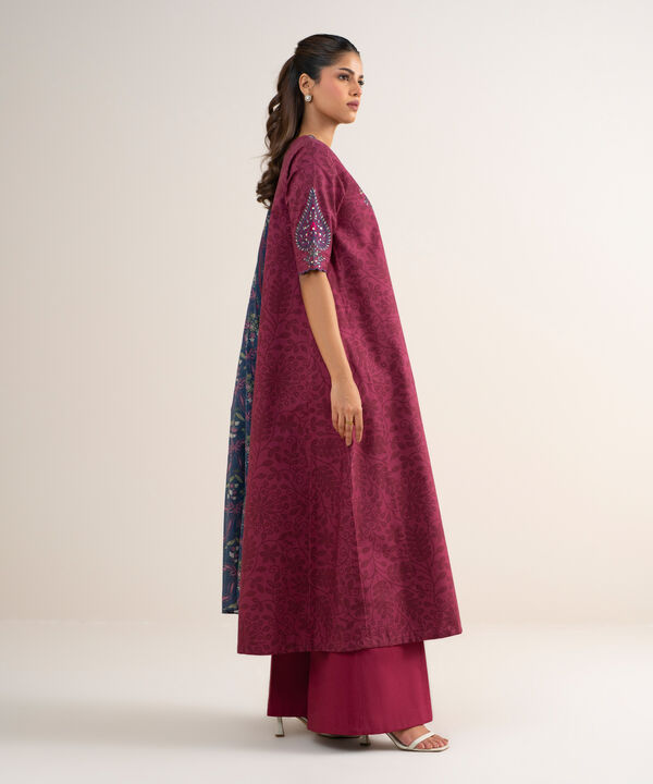 3 Piece - Embroidered Cotton Suit
