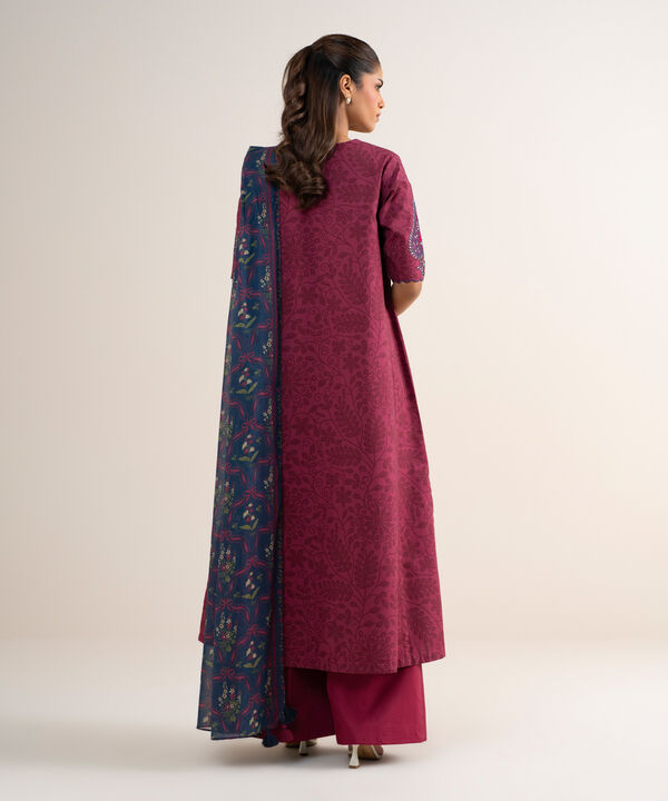 3 Piece - Embroidered Cotton Suit