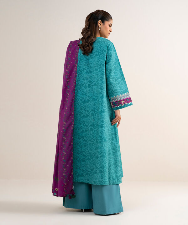3 Piece - Embroidered Cotton Suit