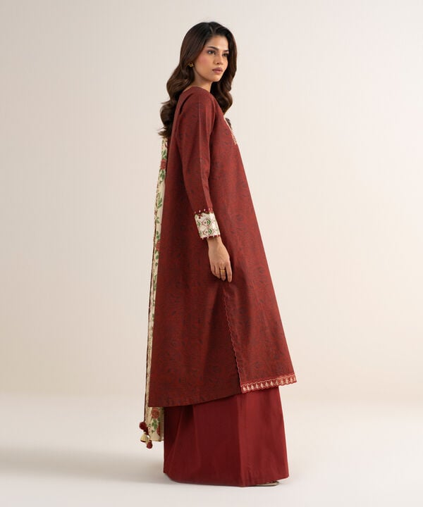 3 Piece - Embroidered Cotton Suit