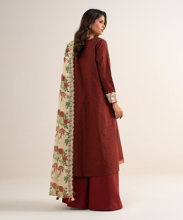 3 Piece - Embroidered Cotton Suit