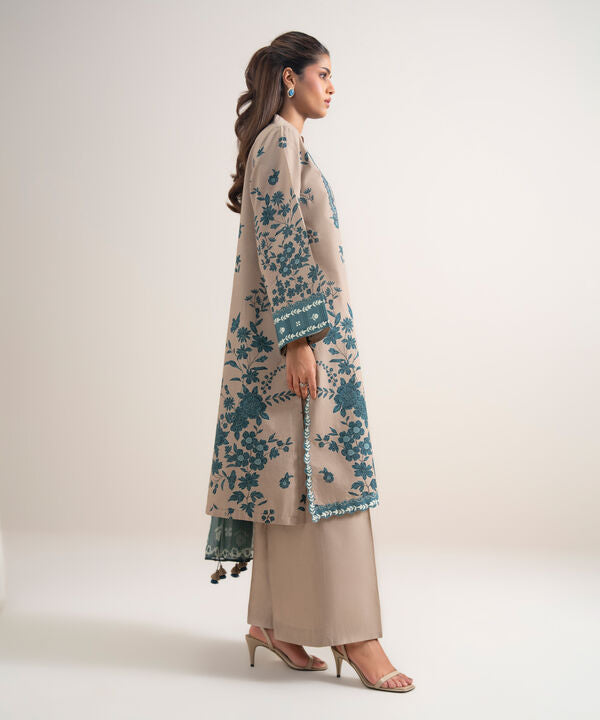 3 Piece - Embroidered Cotton Suit