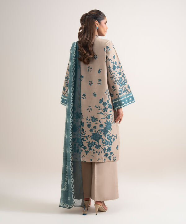 3 Piece - Embroidered Cotton Suit