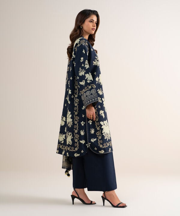 3 Piece - Embroidered Cotton Suit