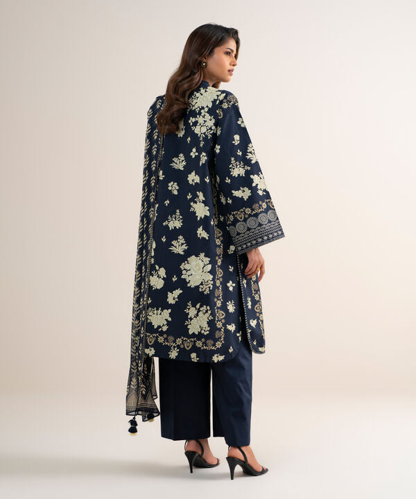 3 Piece - Embroidered Cotton Suit