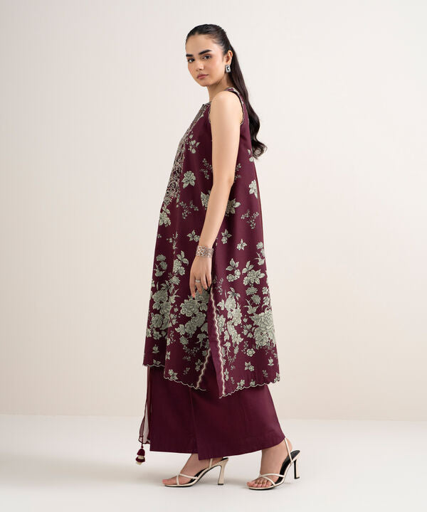 3 Piece - Embroidered Cotton Suit