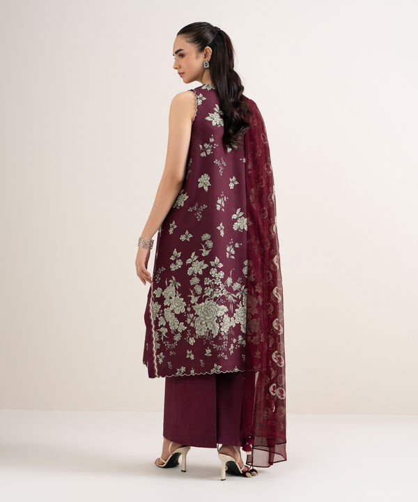 3 Piece - Embroidered Cotton Suit