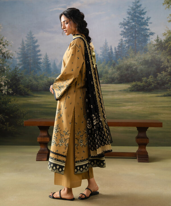 3 Piece - Embroidered Cotton Suit