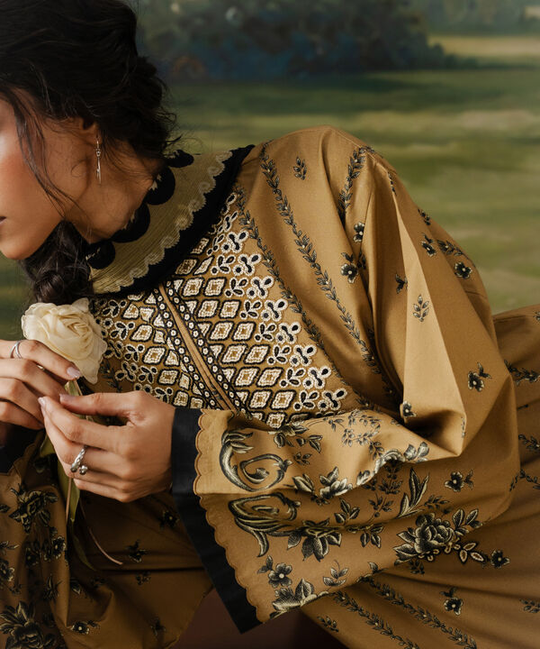 3 Piece - Embroidered Cotton Suit