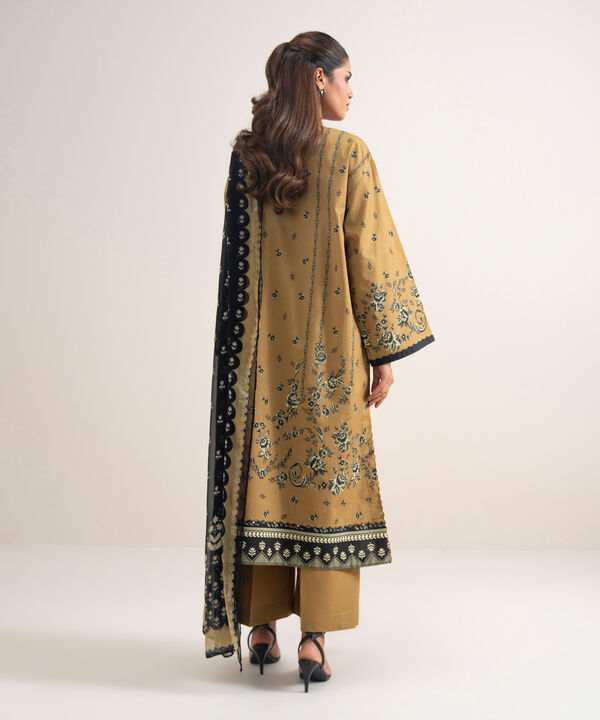 3 Piece - Embroidered Cotton Suit