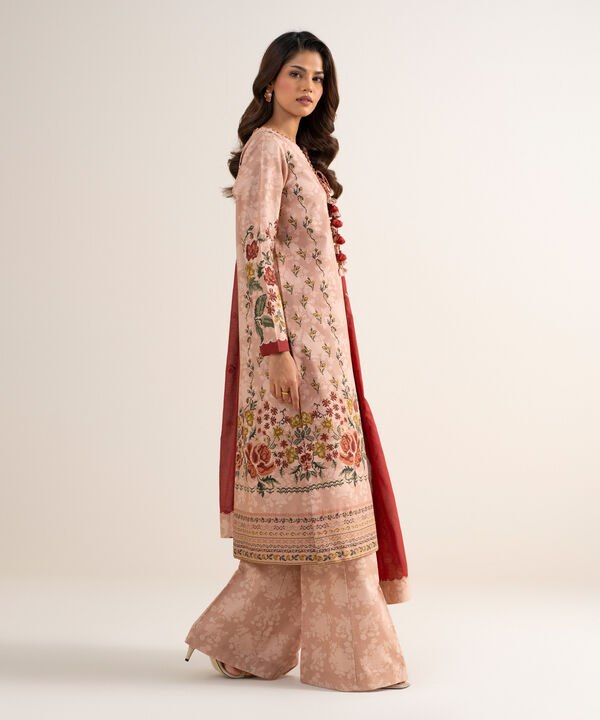 3 Piece - Embroidered Cotton Suit
